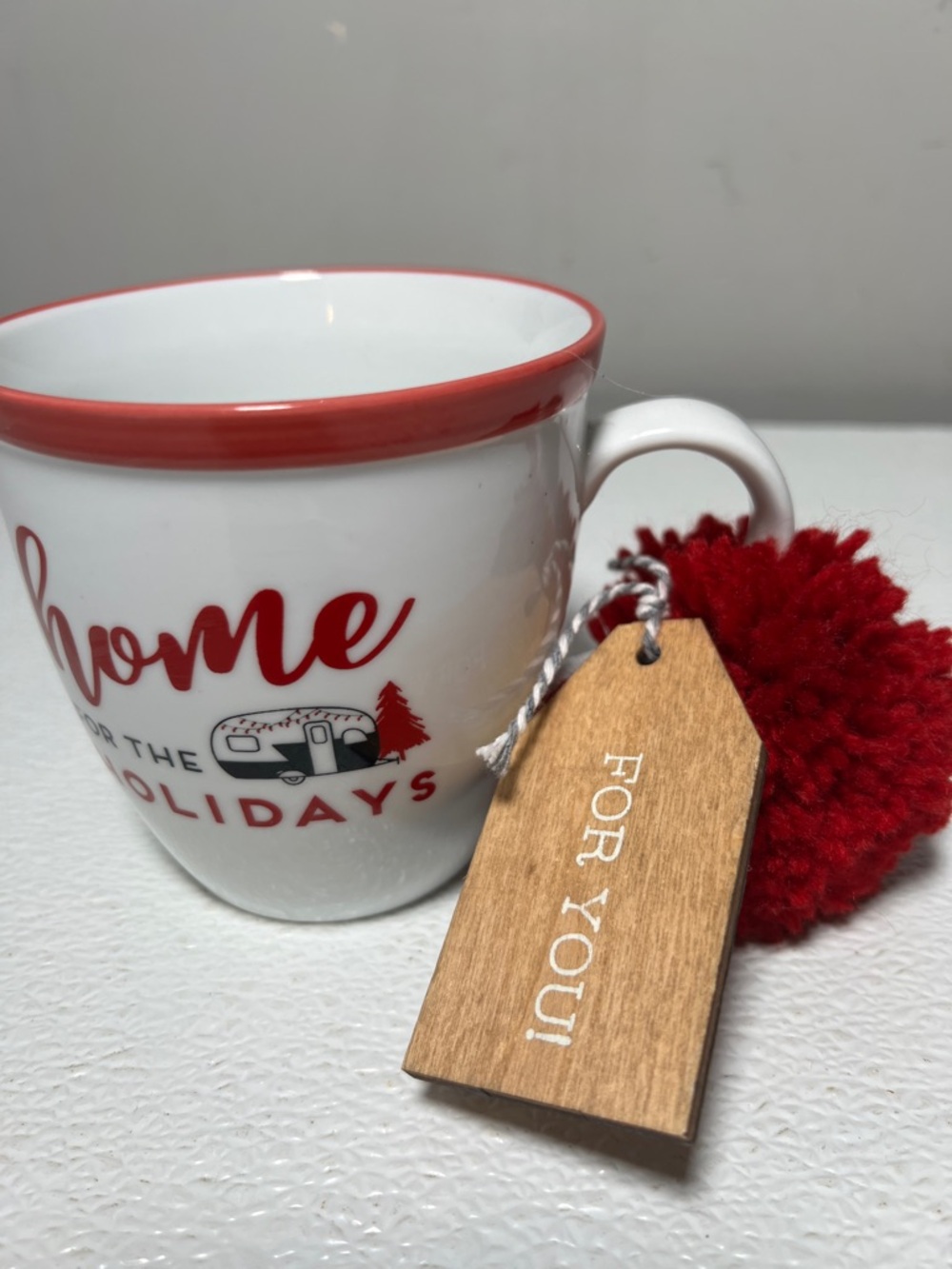 Collins Porcelain Holiday Mug with Pom Home for Holidays New